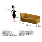 Recamier Valéria 185cm Lado Esquerdo Suede Mostarda - Amarena