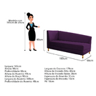 Recamier Valéria 185cm Lado Esquerdo Suede Roxo - Amarena Móv