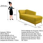 Recamier Vanessa 140cm Lado Direito Suede Amarelo - Amarena M