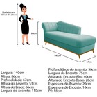 Recamier Vanessa 140cm Lado Direito Suede Azul Ciano- Amarena