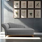 Recamier Vanessa 140cm Lado Direito Suede Cinza - Amarena Móv