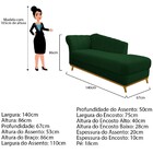Recamier Vanessa 140cm Lado Direito Suede Verde - Doce Sonho