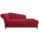 Recamier Vanessa 140cm Lado Direito Suede Vermelho - Amarena