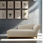 Recamier Vanessa 140cm Lado Esquerdo Suede Bege - Doce Sonho