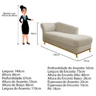 Recamier Vanessa 140cm Lado Esquerdo Suede Bege - Doce Sonho