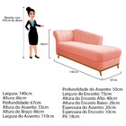 Recamier Vanessa 140cm Lado Esquerdo Suede Coral - Doce Sonho