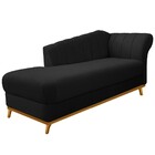 Recamier Vanessa 140cm Lado Esquerdo Suede Preto - Amarena Mó