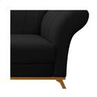 Recamier Vanessa 140cm Lado Esquerdo Suede Preto - Amarena Mó