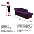 Recamier Vanessa 140cm Lado Esquerdo Suede Roxo - Doce Sonho