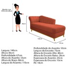 Recamier Vanessa 140cm Lado Esquerdo Suede Terracota- Amarena