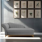 Recamier Vanessa 160cm Lado Direito Corano Cinza - Doce Sonho