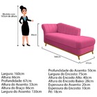Recamier Vanessa 160cm Lado Direito Corano Pink - Amarena Móv