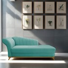 Recamier Vanessa 160cm Lado Direito Suede Azul Ciano - Amaren