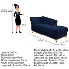 Recamier Vanessa 160cm Lado Direito Suede Azul Marinho - Amar