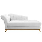 Recamier Vanessa 160cm Lado Direito Suede Branco - Doce Sonho