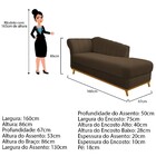 Recamier Vanessa 160cm Lado Direito Suede Marrom - Doce Sonho