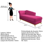 Recamier Vanessa 160cm Lado Direito Suede Pink - Doce Sonho M