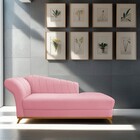 Recamier Vanessa 160cm Lado Direito Suede Rosa Bebê - Amarena