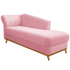 Recamier Vanessa 160cm Lado Direito Suede Rosa Bebê - Amarena