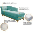 Recamier Vanessa 160cm Lado Esquerdo Suede Azul Ciano - Amare