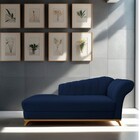 Recamier Vanessa 160cm Lado Esquerdo Suede Azul Marinho - Ama