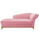 Recamier Vanessa 160cm Lado Esquerdo Suede Rosa Bebê - Doce S