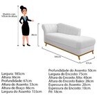 Recamier Vanessa 185cm Lado Direito Corano Branco - Doce Sonh