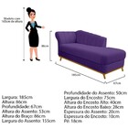 Recamier Vanessa 185cm Lado Direito Corano Roxo - Doce Sonho