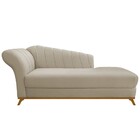 Recamier Vanessa 185cm Lado Direito Suede Bege - Doce Sonho M