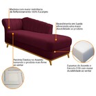 Recamier Vanessa 185cm Lado Direito Suede Bordô - Amarena Móv