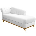Recamier Vanessa 185cm Lado Direito Suede Branco - Doce Sonho