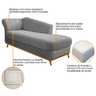 Recamier Vanessa 185cm Lado Direito Suede Cinza - Amarena Móv