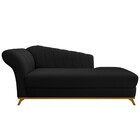 Recamier Vanessa 185cm Lado Direito Suede Preto - Doce Sonho