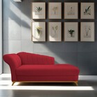 Recamier Vanessa 185cm Lado Direito Suede Vermelho - Amarena