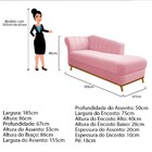 Recamier Vanessa 185cm Lado Esquerdo Suede Rosa Bebê - Doce S