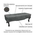 Recamier Vicenza Veludo Cinza 195 Cm