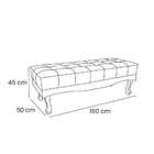 Recamier Vicenza Veludo Prata 160 Cm