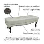 Recamier Vicenza Veludo Prata 195 Cm