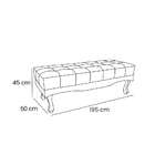 Recamier Vicenza Veludo Preto 195 Cm