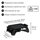 Rechaud Bifeteira Dupla Face 23 X 28cm Alça Silicone Preto