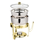 Rechaud Dourado Redondo Banho Maria Inox Brinovar 8 Litros
