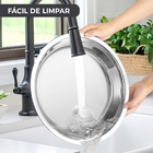 Rechaud Dourado Rm Redondo Em Aço Inox Banho Maria Com Fogare