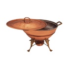 Rechaud Fogareiro Redondo E Panela Em Cobre Banho Maria 11l