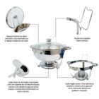 Rechaud Redondo Banho Maria Aço Inox Brinovar 5 Litros