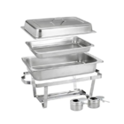 Rechaud Retangular Aço Inox 9 Litros Com 1 Cuba Banho Maria B