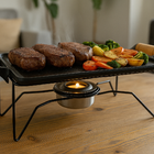 Réchaud Retangular Chapa De Ferro Fundido Fondue Carne Forma