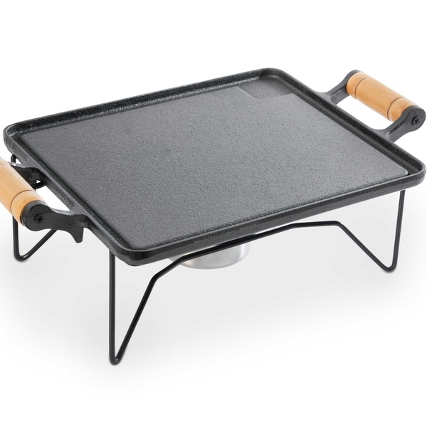 Réchaud Retangular Chapa De Ferro Fundido Fondue Carne Forma