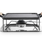 Réchaud Retangular Chapa Ferro Fundido Bandeja Fondue Carne