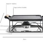 Réchaud Retangular Chapa Ferro Fundido Bandeja Fondue Carne