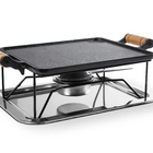 Réchaud Retangular Chapa Ferro Fundido Bandeja Fondue Carne